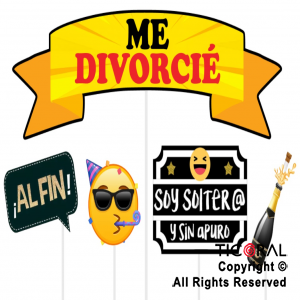 ADORNO PINCHE PARA TORTA ME DIVORCIE x 5 UNIDADES
